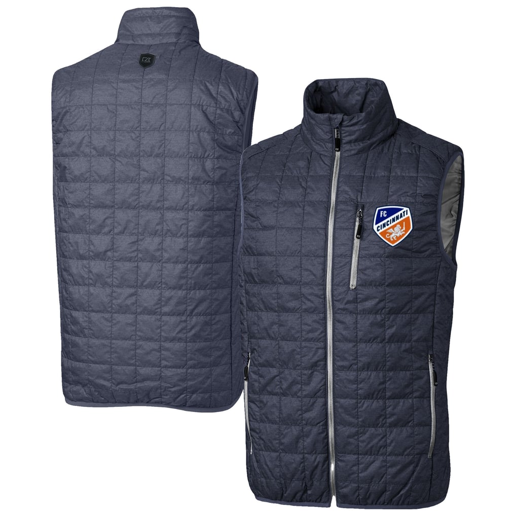  FC Cincinnati Cutter & Buck Rainier PrimaLoft Eco Insulated Full-Zip Puffer Vest - Anthracite